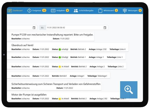 digitales Schichtbuch